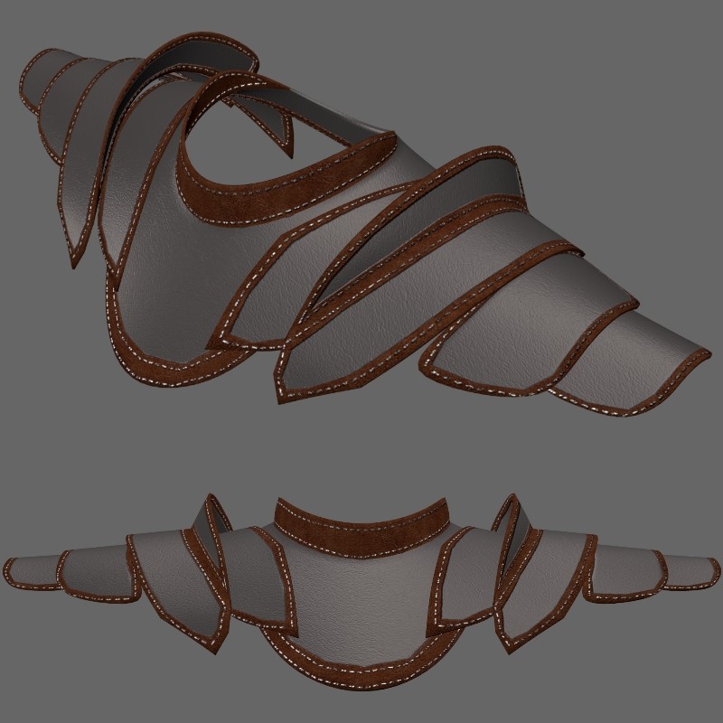Shoulder Pads Leather Lowpoly preview image 1